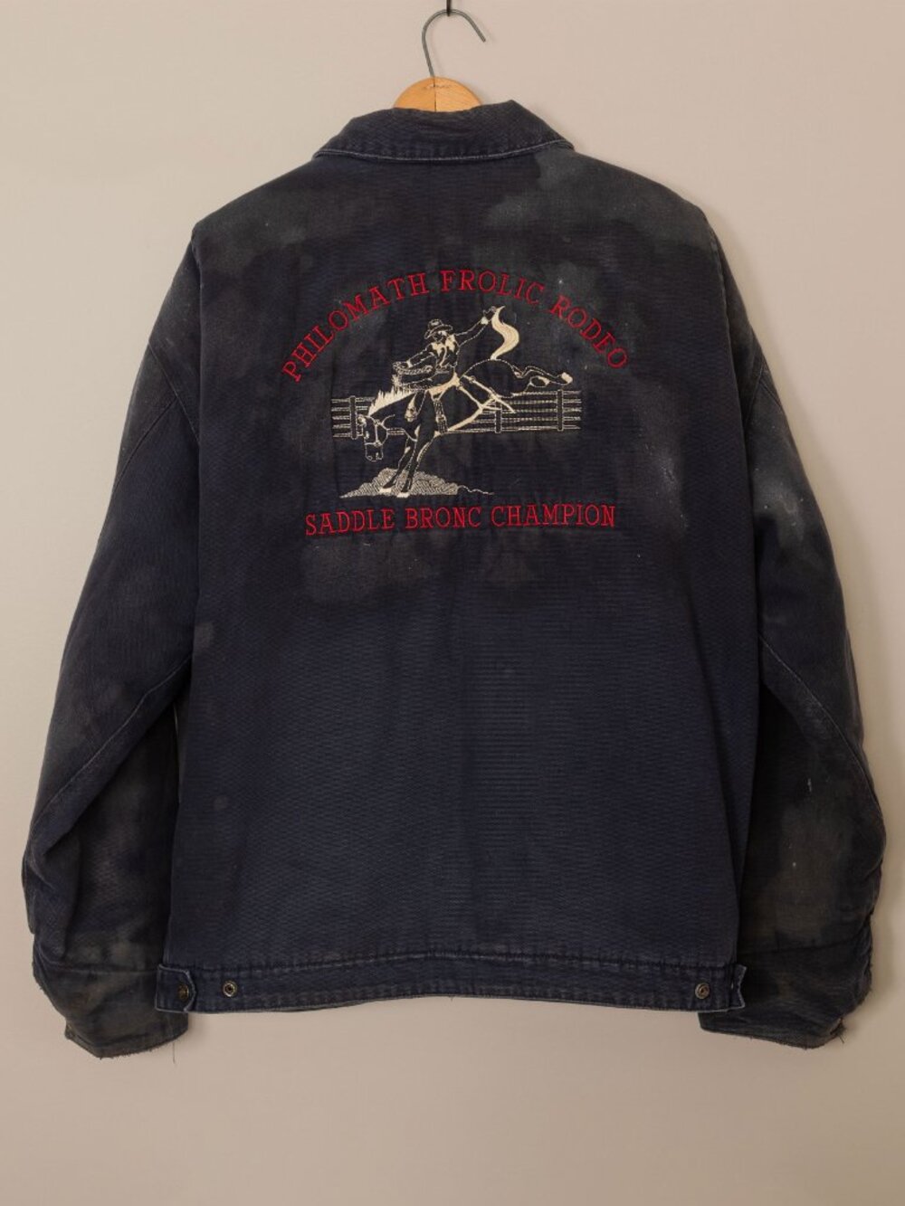 VTG 90s Tri-Mountain Rodeo Duck Canvas Jacket XL Distressed Faded Workwear
